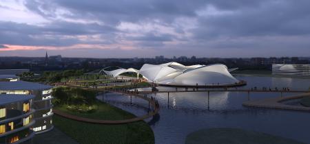 Modern Stadium Building 3ds max vray exterior scen