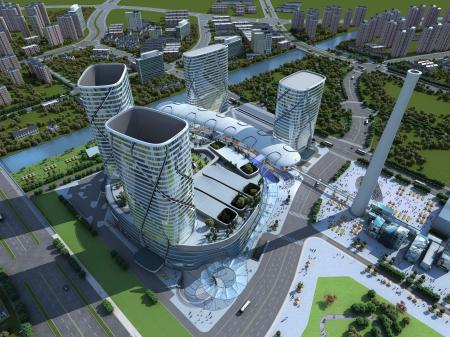 Modern City 3ds max vray exterior scene model 0032