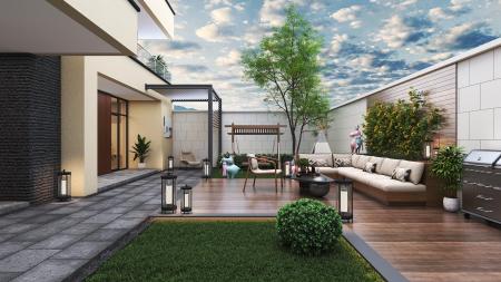 Modern Courtyard 3ds max vray exterior scene model